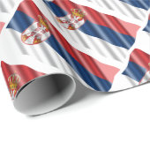 Cadeau Papier d'emballage du drapeau serbe (Coin rond)