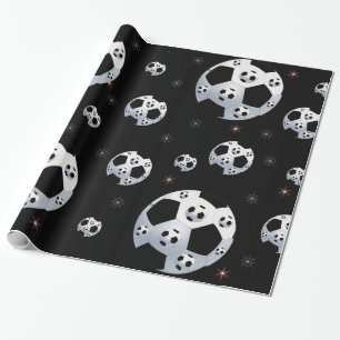 Cadeau Papier d'emballage du football de l'espace