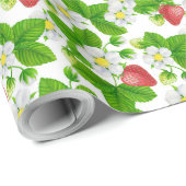 Cadeau Papier d'emballage du jardin de fraises (Coin rond)