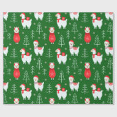Cadeau Papier d'emballage du lama de Noël (Plat)