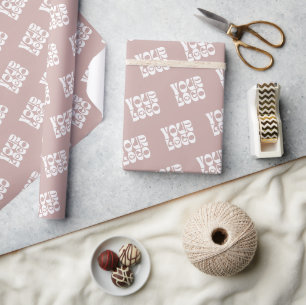 Cadeau Papier d'emballage du logo commercial Dusty Pink