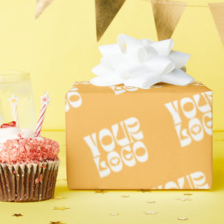 Cadeau Papier d'emballage du logo de l'entreprise jaune