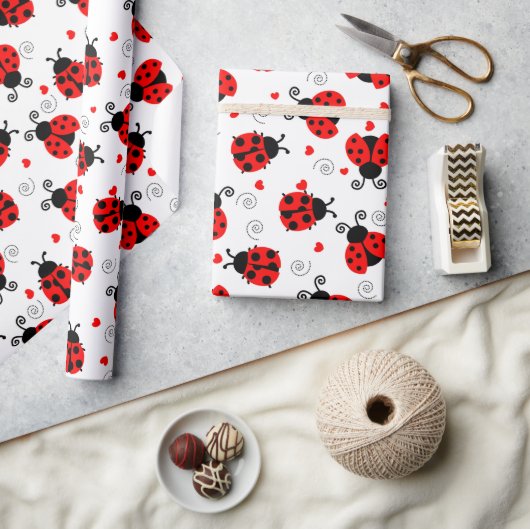 Cadeau Papier d'emballage du motif Ladybug mignon (Artisanat)