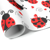 Cadeau Papier d'emballage du motif Ladybug mignon (Coin rond)
