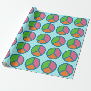 Cadeau Papier d'emballage du panneau de Paix coloré