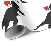 Cadeau Papier d'emballage du père noël T-Rex (Coin rond)