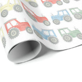 Cadeau Papier d'emballage du tracteur (Coin rond)