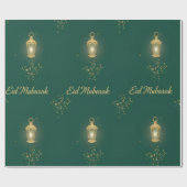 Cadeau Papier d'emballage Eid vert/or (Plat)