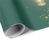 Cadeau Papier d'emballage Eid vert/or (Coin rond)