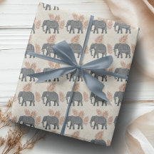Papier d'emballage élégant Boho Eléphant