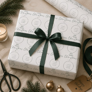 Cadeau Papier d'emballage élégant de Noël avec logo perso