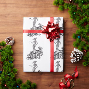 Cadeau Papier d'emballage élégant en silhouette de femme