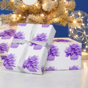 Cadeau Papier d'emballage Elégant Roses Violettes