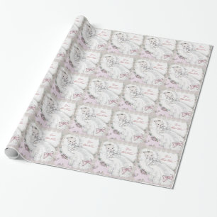 Cadeau Papier d'emballage élégant vintage rose pour Baby