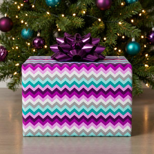 Cadeau Papier d'emballage élégant violet blanc sarcelle c