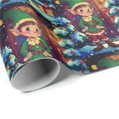 Cadeau Papier d'emballage Elf (Coin rond)