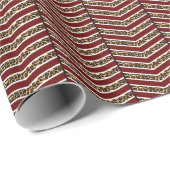 Cadeau Papier d'emballage Empreinte de léopard Chevron (Coin rond)