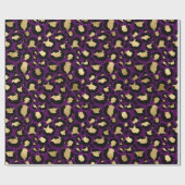 Cadeau Papier d'emballage empreinte de léopard violet et  (Plat)