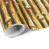 Cadeau Papier d'emballage en bambou de l'or 2A (Coin rond)