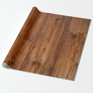 Cadeau papier d'emballage en bois foncé