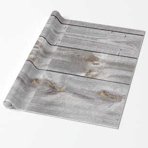 Cadeau Papier d'emballage en bois patiné