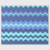 Cadeau papier d'emballage en chevron bleu (Plat)