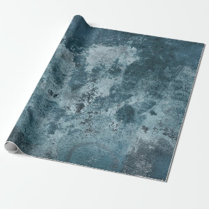 Cadeau papier d'emballage en ciment bleu affaissé