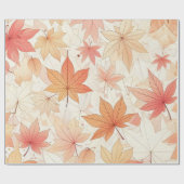 Cadeau papier d'emballage en feuille d'érable d'automne (Plat)