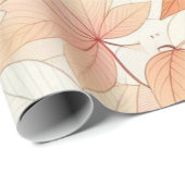 Cadeau papier d'emballage en feuille d'érable d'automne (Coin rond)