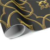 Cadeau papier d'emballage en fibre d'or (Coin rond)