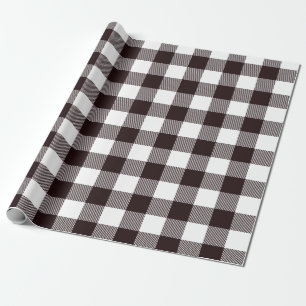 Cadeau Papier d'emballage en flanelle noir et blanc de fe