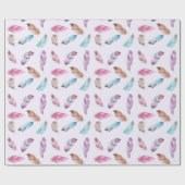 Cadeau papier d'emballage en plumes (Plat)