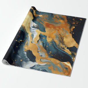Cadeau Papier d'emballage en résine d'art doré