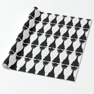 Cadeau Papier d'emballage en silhouette de chat noir goth