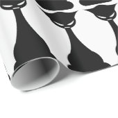 Cadeau Papier d'emballage en silhouette de chat noir goth (Coin rond)