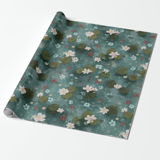 Cadeau Papier d'emballage Étang de nénuphars (Déroulé)