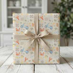 Cadeau Papier d'emballage Été Italien Méditerranéen