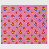 Cadeau Papier d'emballage étoiles de fierté arc-en-ciel (Plat)