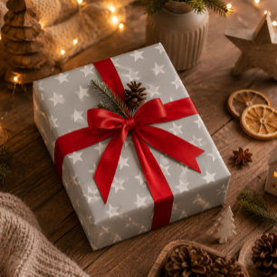 Cadeau Papier d'emballage Étoiles Grises Douces