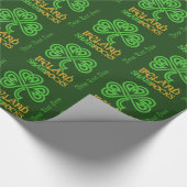 Cadeau Papier d'emballage fait sur commande de shamrock (Coin)