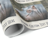 Cadeau Papier d'emballage fait sur commande d'hippopotame (Coin rond)