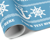 Cadeau Papier d'emballage fait sur commande nautique (Coin rond)