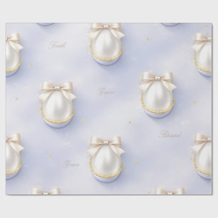 Cadeau Papier d'emballage Faith Pearl avec un design à nœ