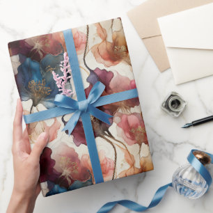 Cadeau Papier d'emballage fantaisie floral aquarelle clas