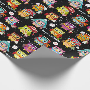 Cadeau Papier d'emballage Festif & Amusant Chouette de No