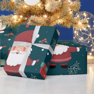 Cadeau Papier d'emballage festif Gnomie de Noël à cœur d'