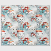 Cadeau Papier d'emballage Festive au thème du chat (Plat)