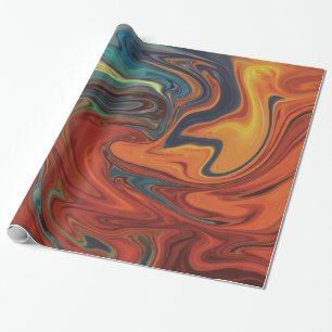 Cadeau papier d'emballage feu et glace