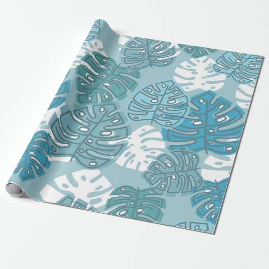 Cadeau papier d'emballage feuille bleu (Déroulé)