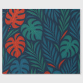 Cadeau Papier d'emballage feuille tropical (Plat)